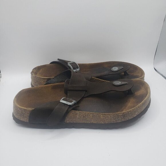 Birkenstock Shoes - Betula Birkenstock Gizeh Thong Sandals Sz 6 Leather Suede Casual Cork Footbed